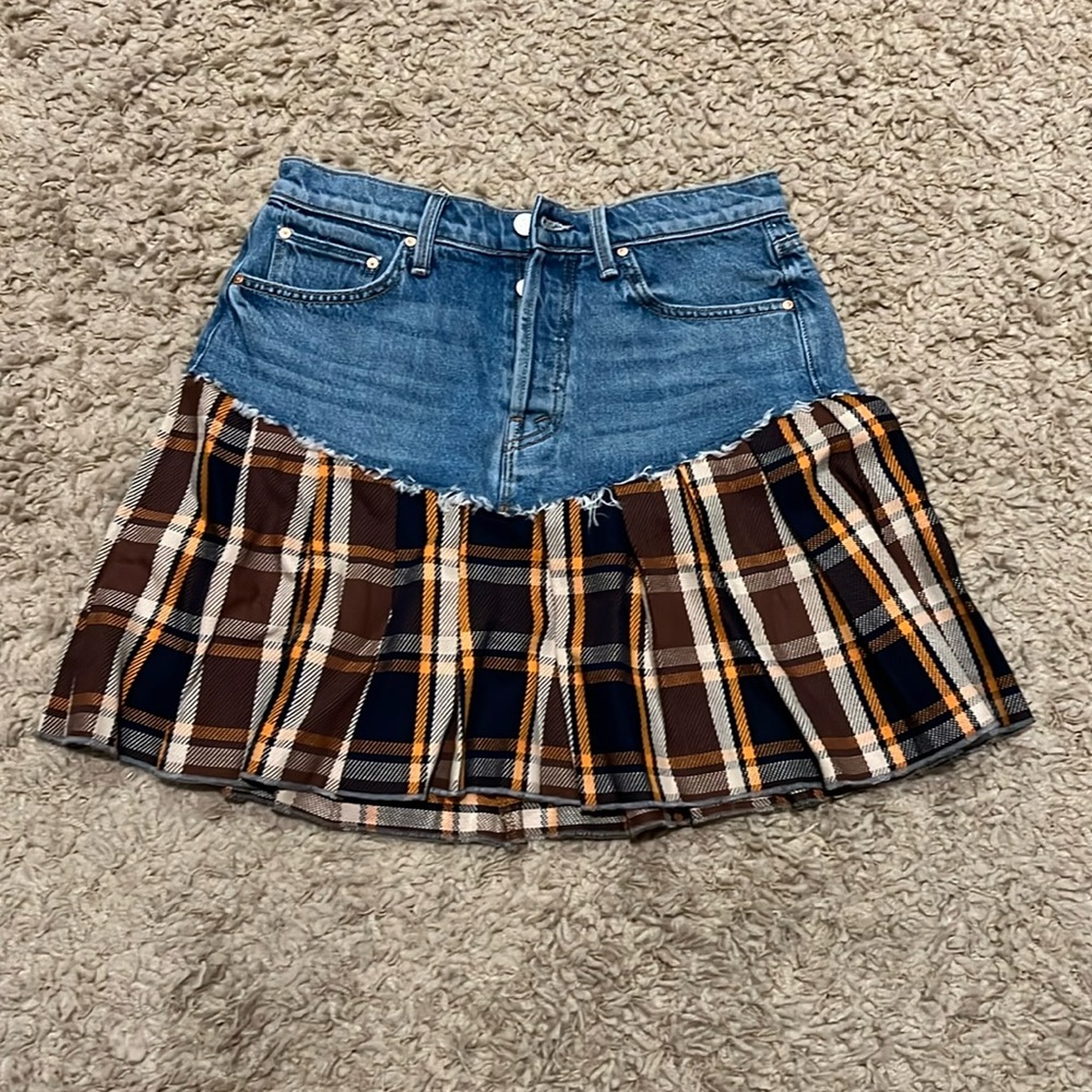 NWT Mother Fluff and Fold Mini Skirt size 27 A Punk & A Farmer Walk